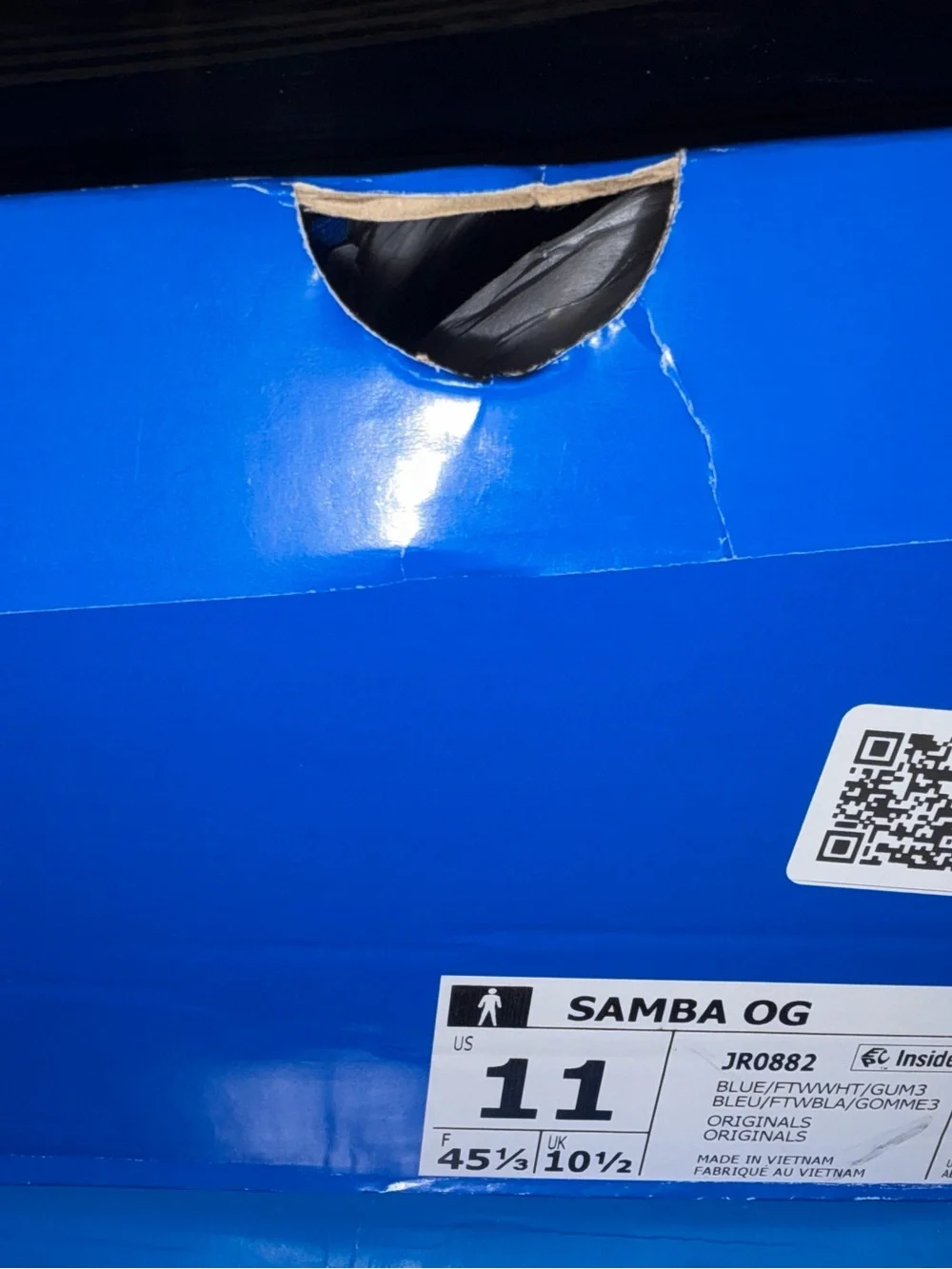 adidas Samba Blue & White with Gum Sole
